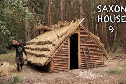 Building a Thatch Roof House: Bushcraft Saxon House (Part 9)