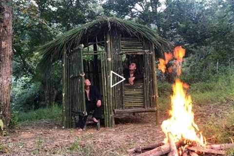 6 Days Build a Bamboo House in the Chestnut Tree Forest