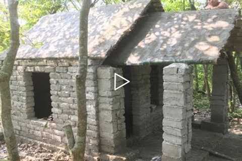 Building a beautiful roman house | Primitive technology with manual construction skills