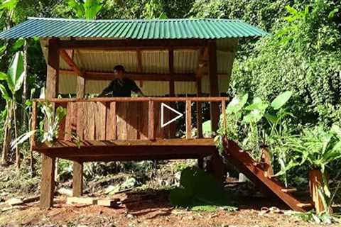 Green Forest Life, How To Building Cabin House - Make Wooden wall, Decorate the house with orchids