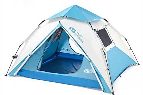 MOBI GARDEN Family Pop Up Tent 4 Person Instant Camping Tent Waterproof UPF50+ UV Protection Pop Up ..