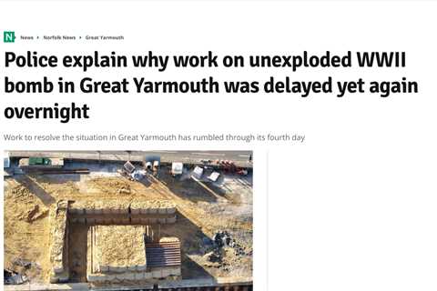 WWII Bomb Explodes Unexpectedly in Great Yarmouth, England