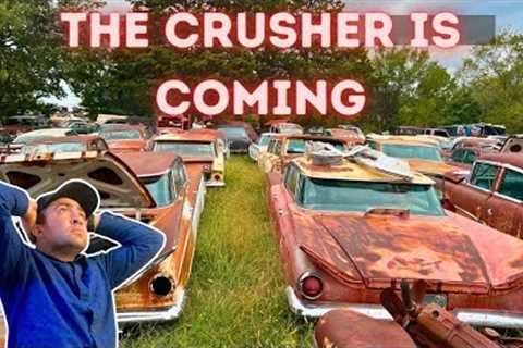 There are HUNDREDS of Antique Cars in this Oklahoma Junkyard... But the CRUSHER is Coming!
