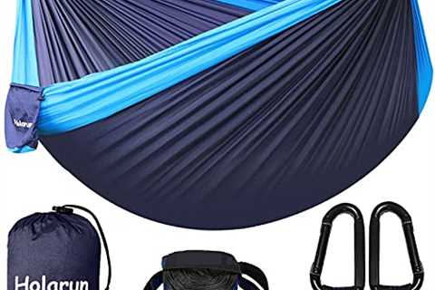 Holarun Camping Hammock Double Portable Hammocks with Lightweight 210T Nylon Parachute, Two Person..