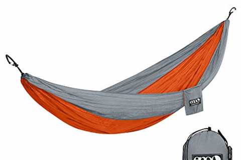 ENO, Eagles Nest Outfitters DoubleNest Lightweight Camping Hammock, 1 to 2 Person, Orange/Grey -..