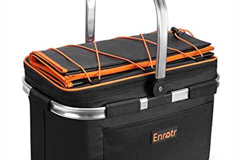 enrotr Insulated Cooler Picnic Basket with Camping tarp for Gift Party Camping Shopping and Outdoor ..