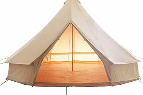 glamcamp Breathable 100% Cotton Canvas Bell Tent, Waterproof Large Tents with Sturdy Center &..