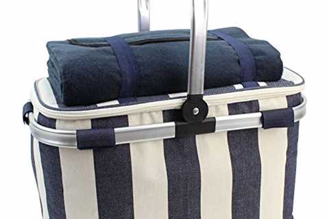 HappyPicnic Insulated Picnic Baskets, 26L Cooler Bag, Shopping Basket, Collapsible Picnic Cooler..