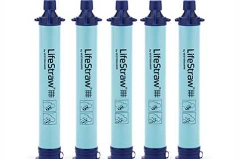 LifeStraw Personal Water Filter for Hiking, Camping, Travel, and Emergency Preparedness, 5 Pack,..