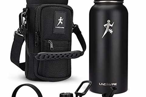 Livewire Insulated Stainless Steel Water Bottle - Reusable Double-Wall Vacuum Flask Thermos with 4..