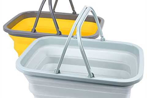 Magesh Collapsible Sink 2 Pack - Outdoor Camping Picnic Basket Each 11L/2.90Gal Wash Basin,..