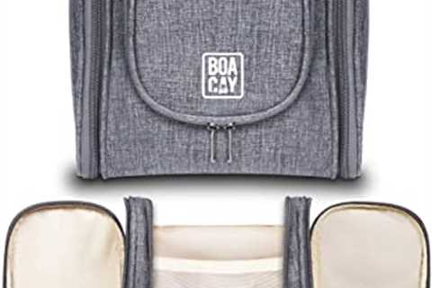 BOACAY Hanging Travel Toiletry Bag for Women and Men, Makeup Bag, Bathroom & Shower Organizer..