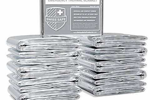 Swiss Safe Emergency Mylar Thermal Blankets, Designed for NASA, Outdoors, Survival, First Aid,..