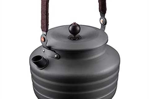 Alocs Camping Kettle 1.3L, Portable Camping Tea Kettle for Outdoor Hiking Picnic, Aluminum Camping..