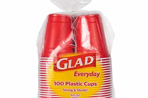 Glad Everyday Disposable Plastic Cups for Everyday Use | Red Plastic Cups Strong and Sturdy Red..