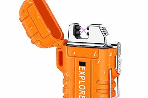 Green Vivid Waterproof Flameless Electric Lighter-Dual Arc Plasma Beam Lighter-USB..