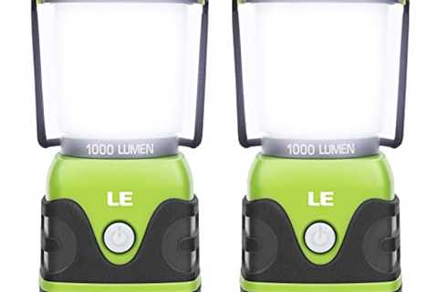 LE 1000LM Battery Powered LED Camping Lantern, Waterproof Tent Light with 4 Light Modes, Camping..