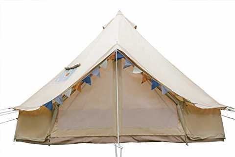 Yurtent 4/5M Canvas Tent, Bell Tent with Stove Jack, 4/6/8 Person Camping Yurt Tent All Seasons,..