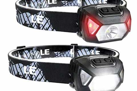 LE 320014-2 Rechargeable Headlamp - IPX4 Waterproof Headlight Flashlights with 6 Modes, Camping..