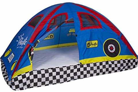Pacific Play Tents 19710 Kids Rad Racer Bed Tent Playhouse - Twin Size , Yellow - The Camping..