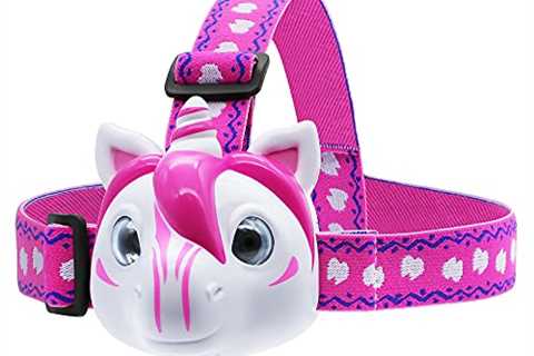 Unicorn Headlamp for Kids, Kids Toys for 3-10 Years Old Girls, LED Headlamp Toys with Elastic..