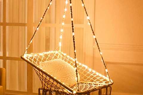 X-cosrack Hammock Chair,Swing Chair,Hanging Chair with Lights - Cotton Square for Patio Bedroom..