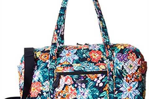 Vera Bradley Women's Cotton Medium Travel Duffel Bag, Happy Blooms, One Size - The Camping..