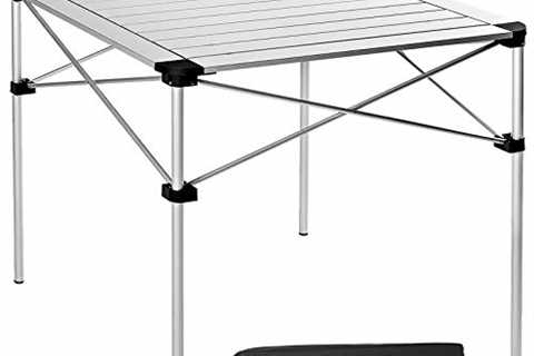KingCamp KC3961_Silver Camping Table, 27.5"×27.5"×27.1" - The Camping Companion